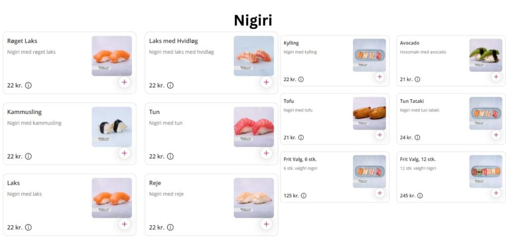 Sushi København Denmark Nigiri Price