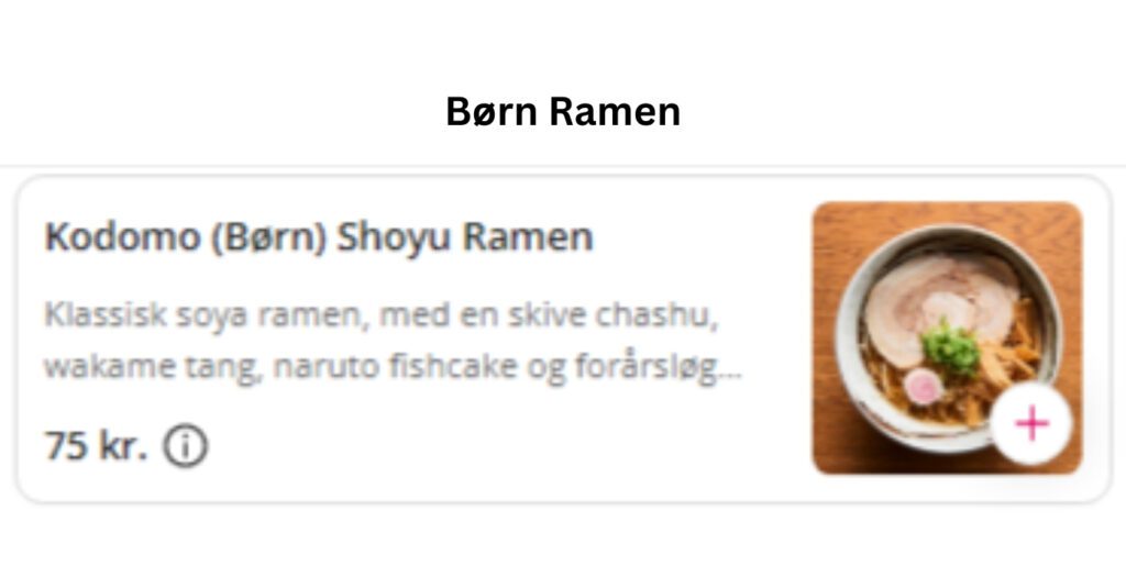 Børn Ramen Menu Price