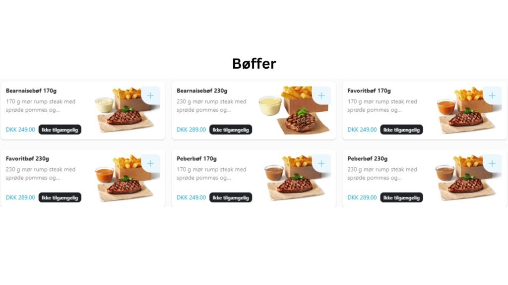 jensens bøfhus Nytorv Bøffer Updated Menu
