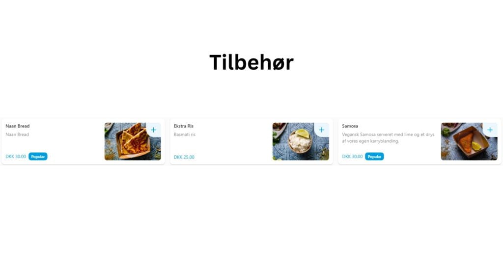 Tilbehør Menu