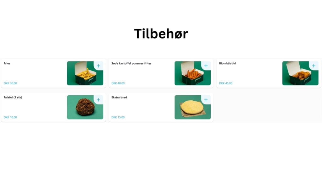 Tilbehør Menu